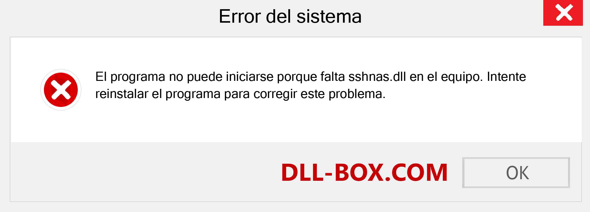 ¿Falta el archivo sshnas.dll ?. Descargar para Windows 7, 8, 10 - Corregir sshnas dll Missing Error en Windows, fotos, imágenes